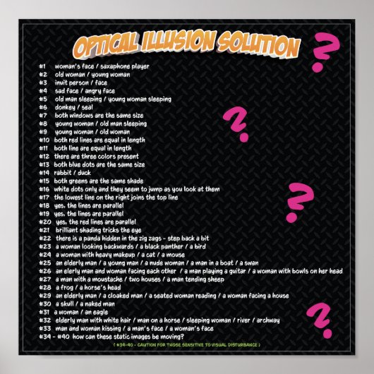 光学的錯覚解 ポスター (正面)