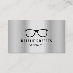光学眼鏡モダン銀金属 名刺