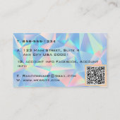 光学石モダン模擬ホログラム 名刺 (裏面)