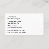 光学視気に眼眼科医 名刺 (裏面)