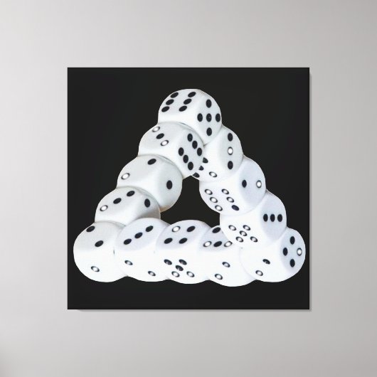 光学錯覚のサイコロ ストレッチ キャンバスプリント (正面)