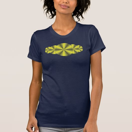 光学錯覚イエローウィメンズダークシャツ Tシャツ (正面)