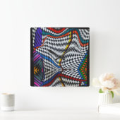 光学錯覚ウォールクロック スクエア壁時計 (ホーム)