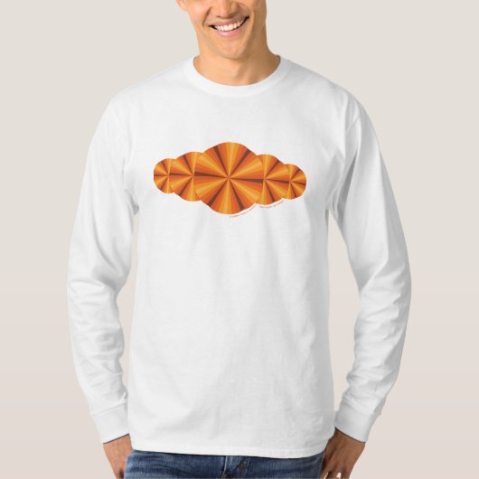 光学錯覚オレンジ色のメンズライトシャツ Tシャツ (正面)