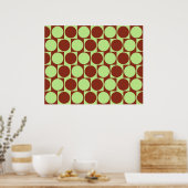 光学錯覚カフェ壁効果サークル深い赤 ポスター (キッチン)