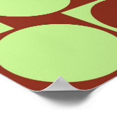 光学錯覚カフェ壁効果サークル深い赤 ポスター (角)