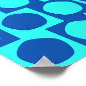 光学錯覚カフェ壁効果ペンタゴンブルー ポスター (角)