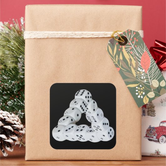 光学錯覚サイコロ スクエアシール (クリスマス)