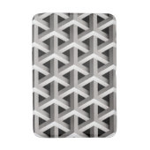 光学錯覚シックな黒い灰色の幾何学的パターン バスマット (正面縦)