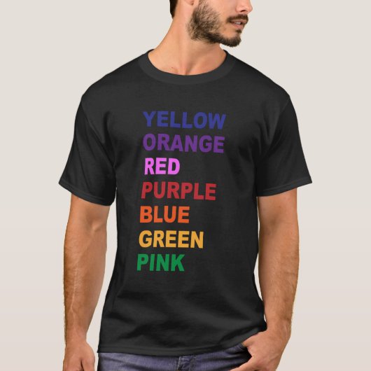 光学錯覚シャツ – レインボーシャツ Tシャツ (正面)