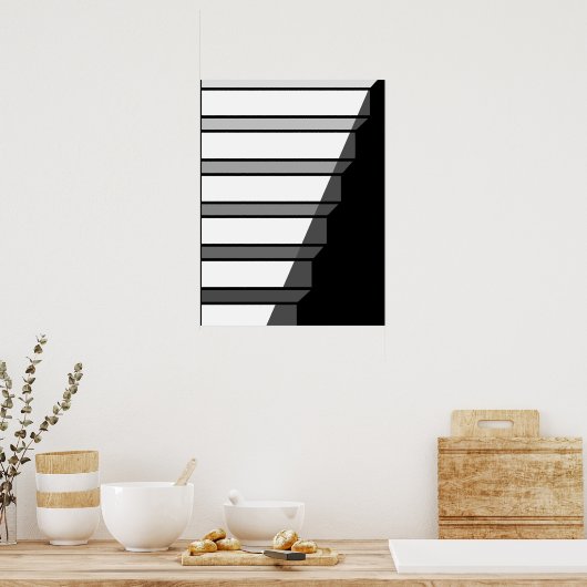 光学錯覚ステップ階段 ポスター (キッチン)