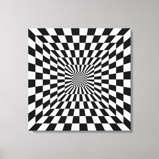 光学錯覚チェスボード キャンバスプリント (正面)