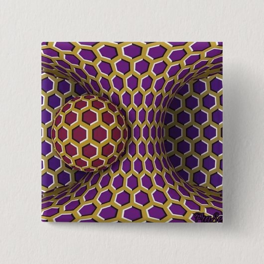 光学錯覚トリックスケッチ回転旋回 缶バッジ (正面)