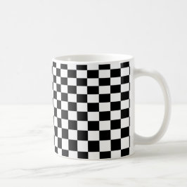光学錯覚ブラックとホワイト市松模様にの コーヒーマグカップ