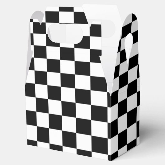 光学錯覚ブラックとホワイト市松模様にの フェイバーボックス (オープン)
