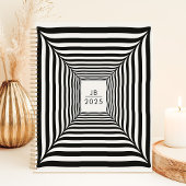 光学錯覚ブラック&ホワイトストライプ2025 プランナー手帳