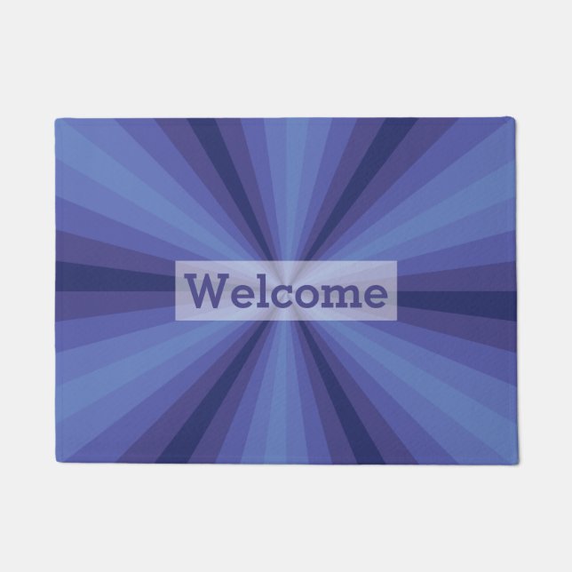 光学錯覚ブルー ドアマット (正面)