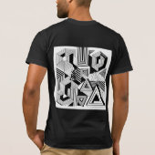 光学錯覚ラインTシャツ – ミニマルモダンリスト Tシャツ (裏面)