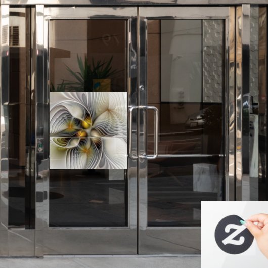 光学錯覚抽象芸術奥行き3Dフラクタル ウィンドウサイン (オフィスドア)