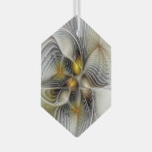 光学錯覚抽象芸術奥行き3Dフラクタル ガラスオーナメント (正面右)