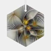 光学錯覚抽象芸術奥行き3Dフラクタル ガラスオーナメント (裏面)