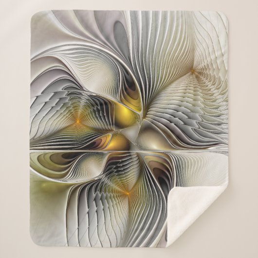 光学錯覚抽象芸術奥行き3Dフラクタル シェルパブランケット (正面)