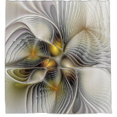 光学錯覚抽象芸術奥行き3Dフラクタル シャワーカーテン (正面)