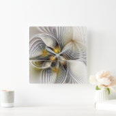 光学錯覚抽象芸術奥行き3Dフラクタル スクエア壁時計 (ホーム)