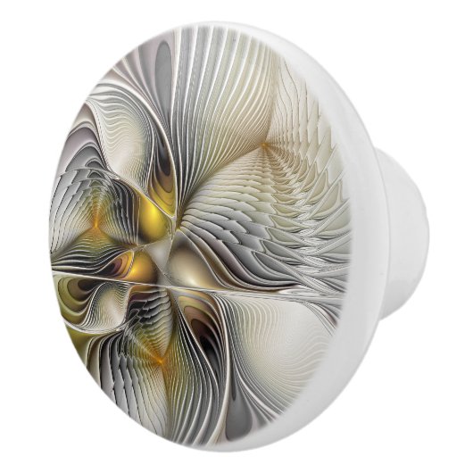 光学錯覚抽象芸術奥行き3Dフラクタル セラミックノブ (右)