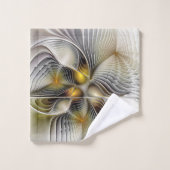 光学錯覚抽象芸術奥行き3Dフラクタル バスタオルセット (ウォッシュタオル)