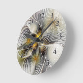 光学錯覚抽象芸術奥行き3Dフラクタル ラウンド壁時計 (傾斜)