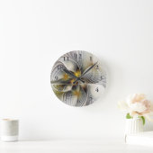 光学錯覚抽象芸術奥行き3Dフラクタル ラウンド壁時計 (ホーム)