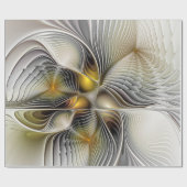光学錯覚抽象芸術奥行き3Dフラクタル ラッピングペーパー (フラット)