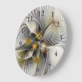 光学錯覚抽象芸術奥行き3Dフラクタル ラージ壁時計 (傾斜)