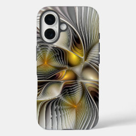 光学錯覚抽象芸術奥行き3Dフラクタル iPhone 16ケース