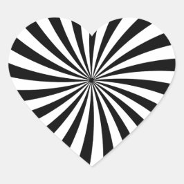 光学錯覚白黒旋回 ハートシール