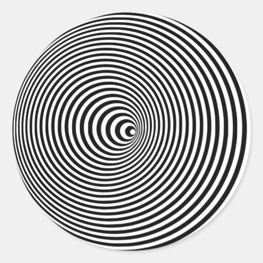 光学錯覚3D白色光学円3 D ラウンドシール (正面)