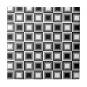 光学3Dチェス盤の錯覚の白黒の灰色 タイル
