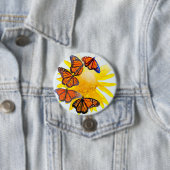 光後を追水色(昆虫)オオカバマダラ、モナーク蝶 缶バッジ (インサイチュ)