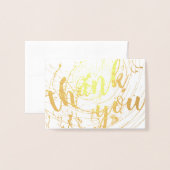 光感謝していパーティー金ゴールド箔スクリプト箔カード 箔カード (封筒付き正面)