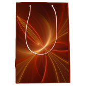 光抽象芸術フラクタルモダンアートとの踊り ミディアムペーパーバッグ (正面)