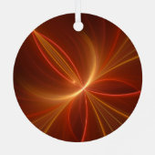 光抽象芸術フラクタルモダンアートとの踊り メタルオーナメント (裏面)