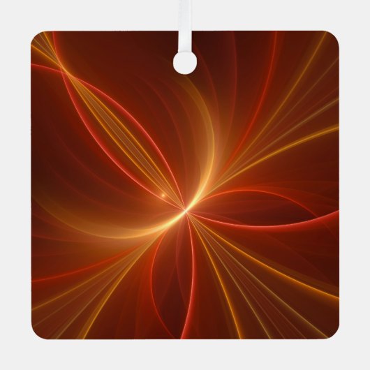 光抽象芸術フラクタルモダンアートとの踊り メタルオーナメント (正面)