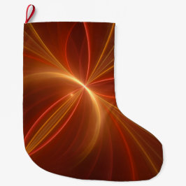 光抽象芸術フラクタルモダンアートとの踊り ラージクリスマスストッキング