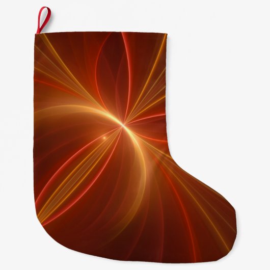 光抽象芸術フラクタルモダンアートとの踊り ラージクリスマスストッキング (正面)