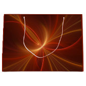 光抽象芸術フラクタルモダンアートとの踊り ラージペーパーバッグ (正面)