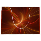 光抽象芸術フラクタルモダンアートとの踊り ラージペーパーバッグ (裏面)