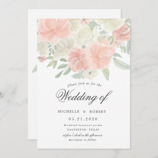 光春フローラパステル結婚ズ 招待状 (正面/裏面)