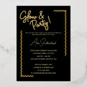 光未来は明るいおもしろいイエローネオン卒業 箔招待状 (裏面)