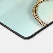 光沢および光沢美容師金ゴールド/ティール（緑がかった色）ID814 デスクマット (コーナー)